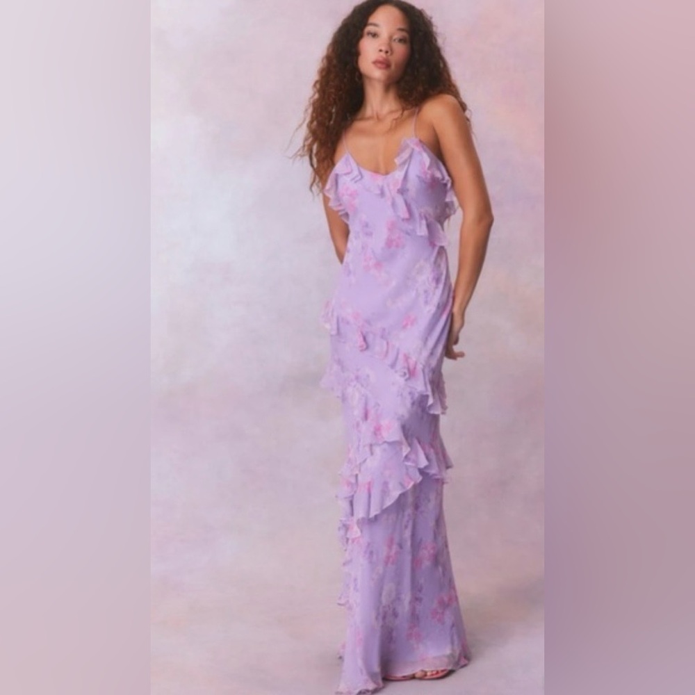 SHEIN Lavender Floral Maxi Dress